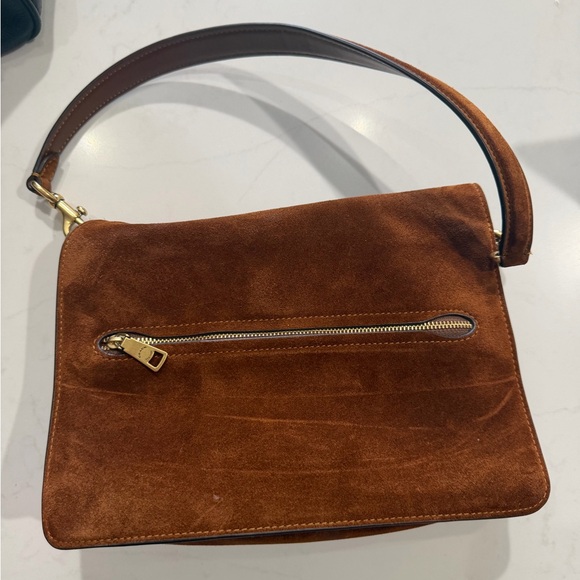 Coach Brown Suede Crossbody Bag with Gold Hardware - Picture 7 of 8